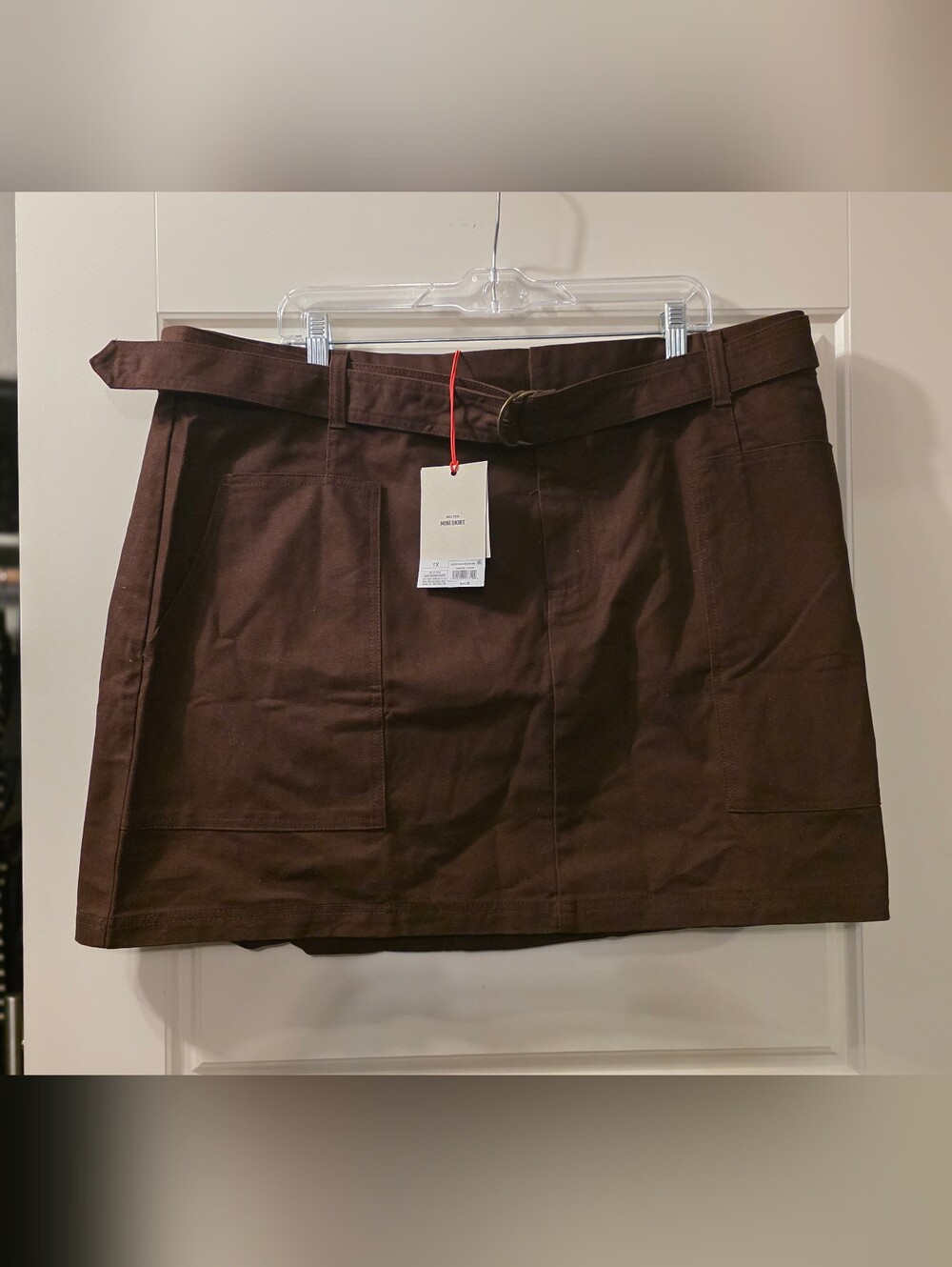 Woolrich Dark Brown Belted Mini Skirt Size 1X
